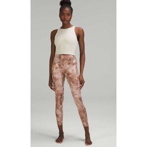 Lululemon Womens 8 Pink High Waisted Diamond Dye Pants Workout Leggings Align